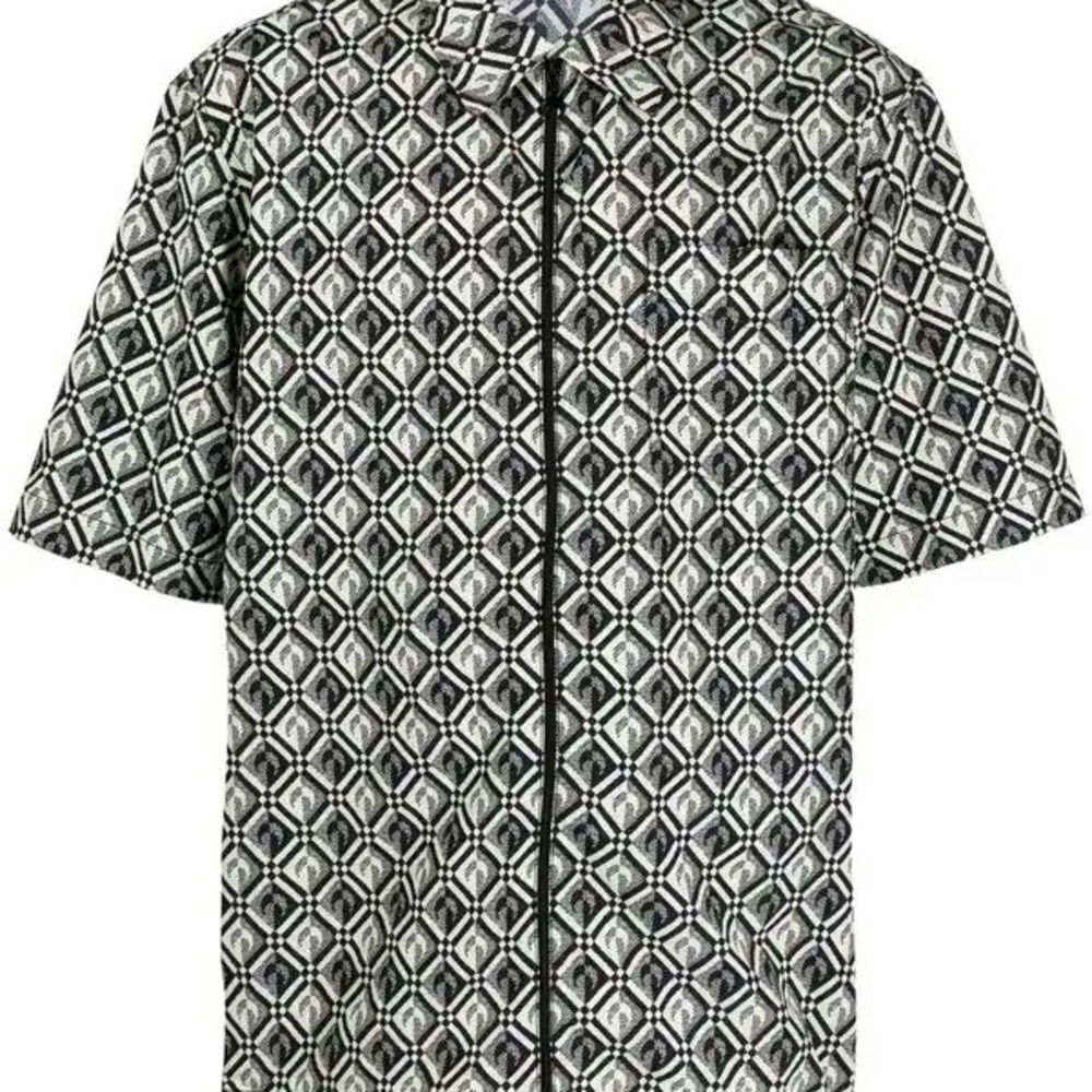 Marine Serre Zephyr Diamond-pattern Moon shirt sz Large - Picture 3 of 7
